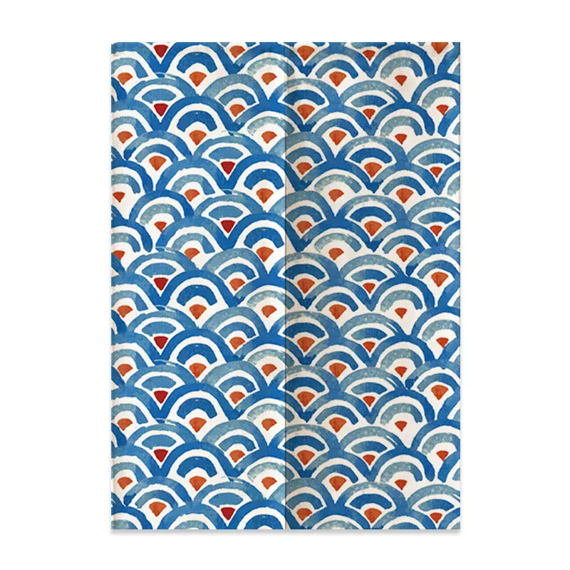 10 / 140x200cm Noren Japonais en Lin – Mont Fuji et Vagues, Rideau Demi-Porte pour Séparation Chambre, Cuisine ou Entrée