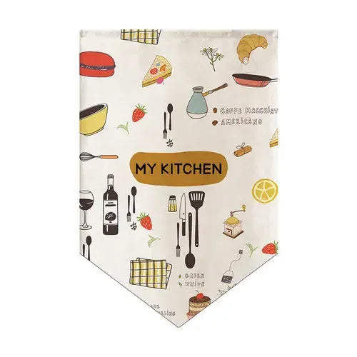 10 / W30xH50cm Rideau Court Nordique à Triangles – Demi Rideau Style Noren pour Cuisine, Chambre, Café ou Boutique