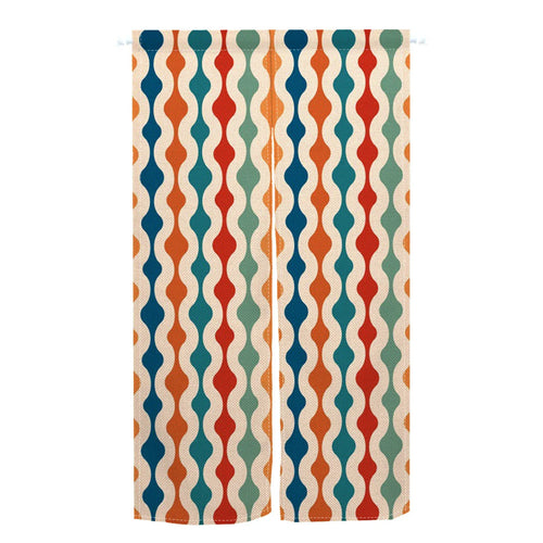 2 / 85x120cm Noren Japonais à Rayures Colorées – Rideau de Porte Vertical, Tissu Lin, Séparation Entrée Chambre Cuisine