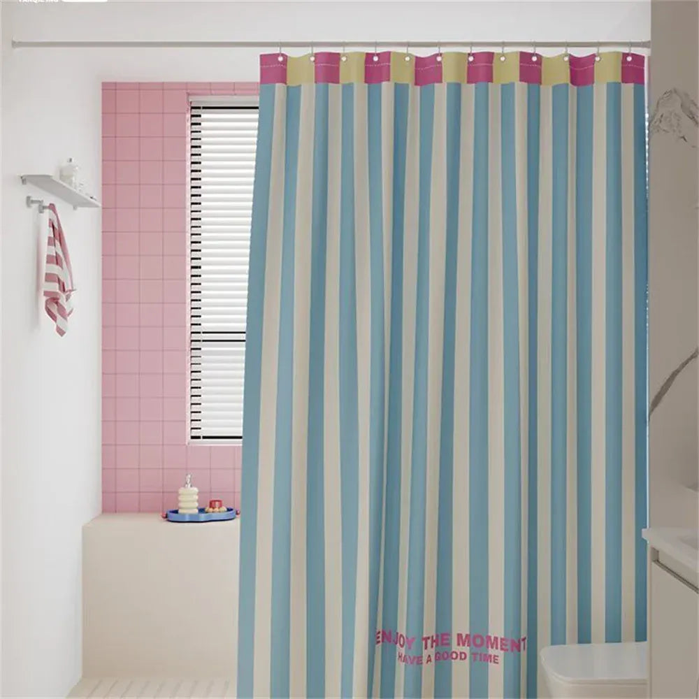 2 / W180xH180cm Rideau de Douche Rayures Épaisses – Style Moderne, Imperméable et Anti-Moisissures, Ensemble Salle de Bain