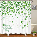 2508012159 / 200x180cm Rideau de Douche Saint-Patrick – Motif Trèfle Vert Shamrock, Étanche et Lavable en Machine