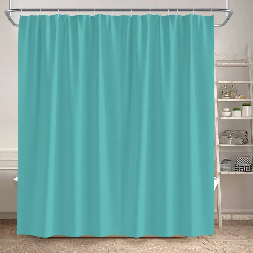 408AF / 300x180cm-118x70in Rideau de Douche Uni Coloré – Rose, Bleu ou Vert, Style Moderne Minimaliste avec Crochets