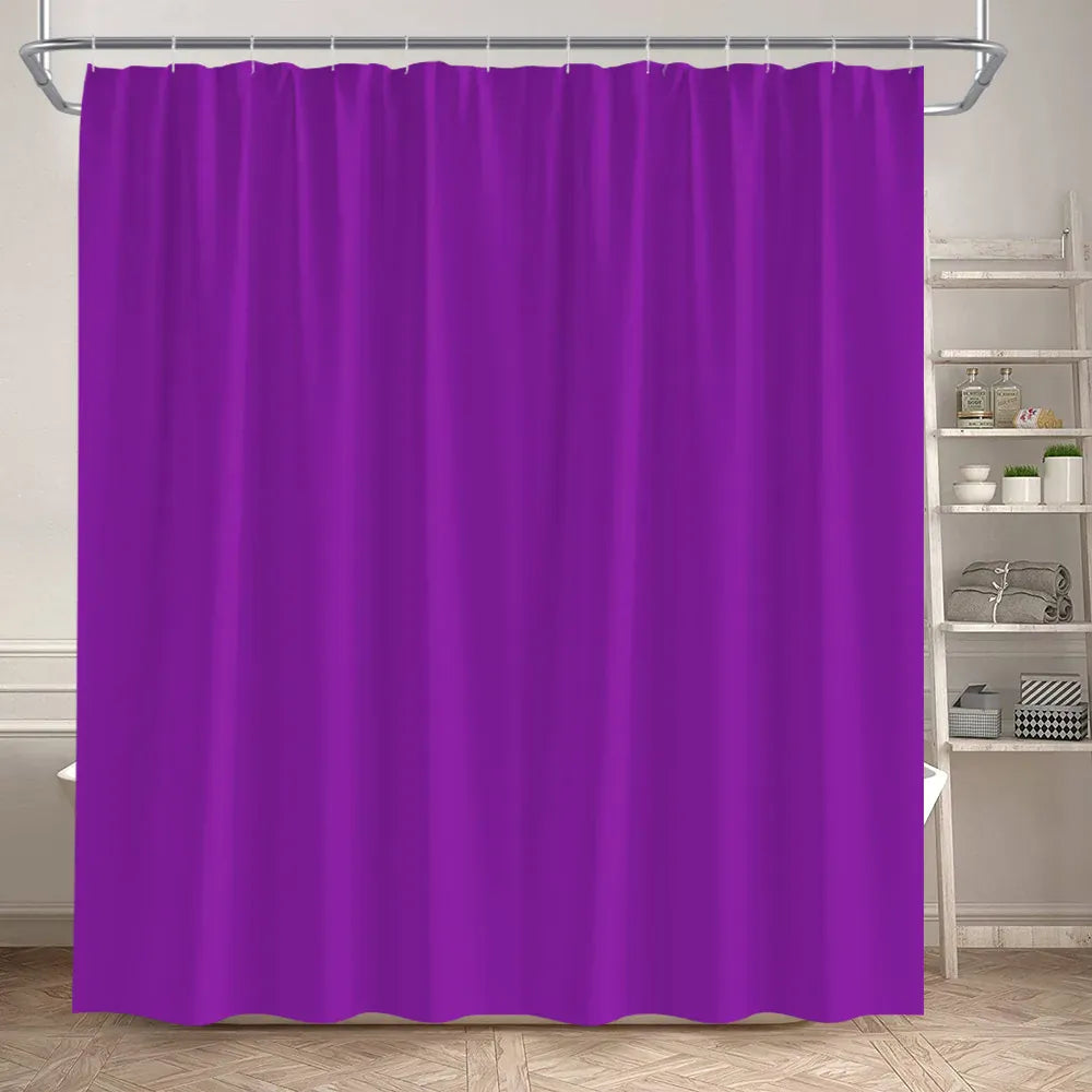 414AF / 300x180cm-118x70in Rideau de Douche Uni Coloré – Rose, Bleu ou Vert, Style Moderne Minimaliste avec Crochets