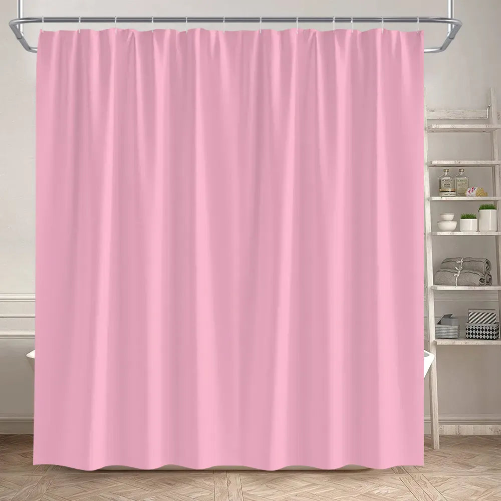 416AF / 300x180cm-118x70in Rideau de Douche Uni Coloré – Rose, Bleu ou Vert, Style Moderne Minimaliste avec Crochets