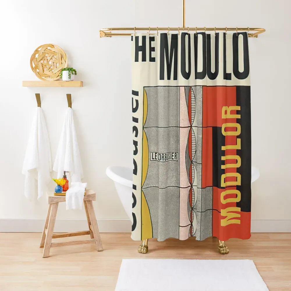 60x72in(W153xH183cm) Rideau de Douche Le Corbusier – Portrait Modulor, Design Artistique, Waterproof pour Salle de Bain