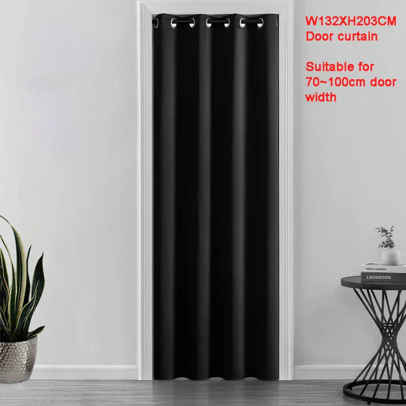 black W132XH203 Rideau de Porte Blanc Pur – Occultant Haut de Gamme, Sans Perçage, Intimité Chambre