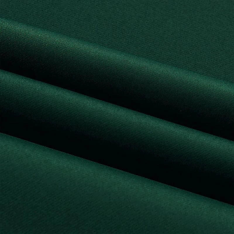 Blackish Green1piece / W100xL200cm 1piece / Grommet Top(Rings) Rideau Court Occultant Doublure Bleu – Drapé Uni Élégant pour Salon, Chambre ou Baie Vitrée