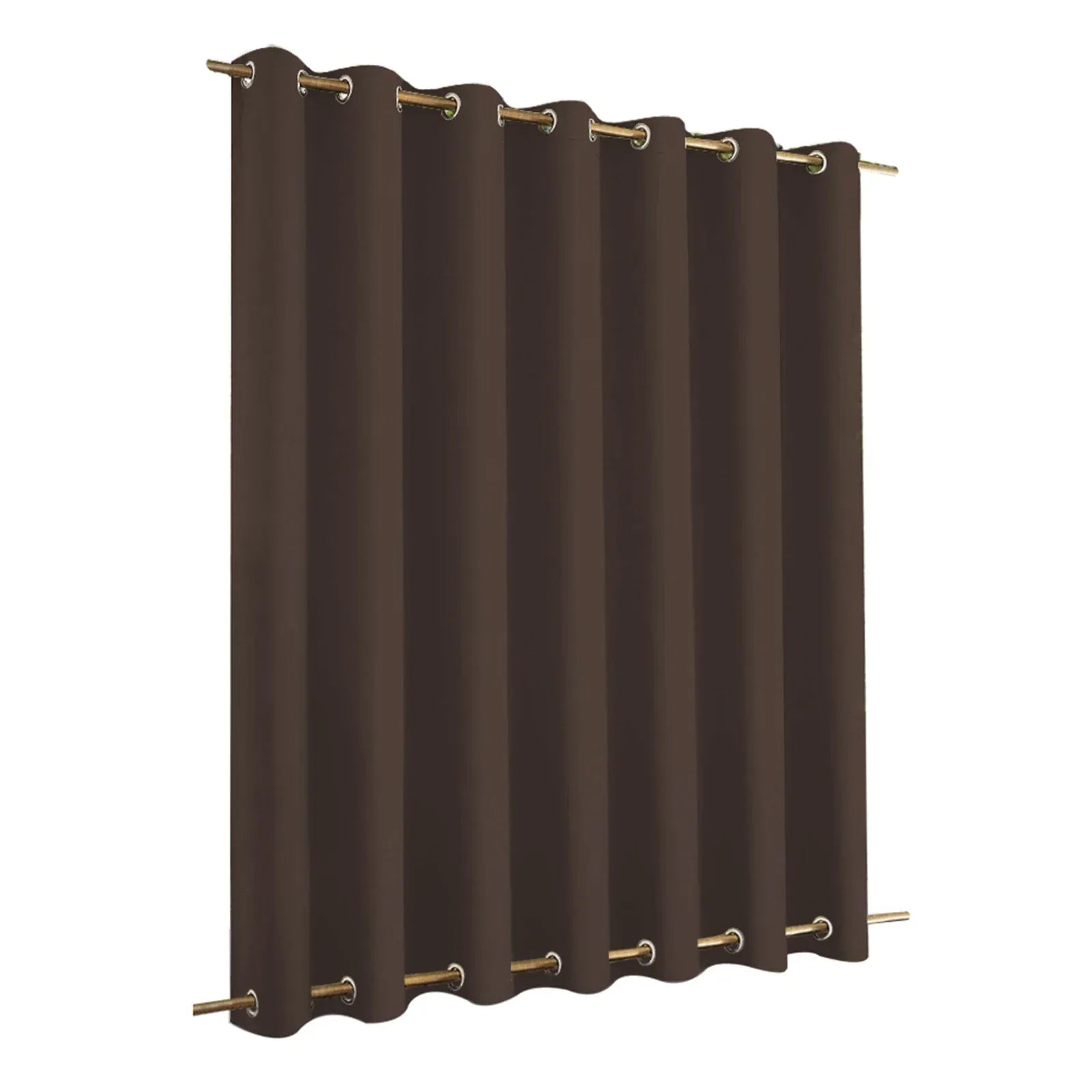 Brown / 254x213cm Rideaux Extérieurs Grand Format – Occultants & Imperméables, Anti-Vent avec Œillets Haut/Bas pour Patio & Jardin