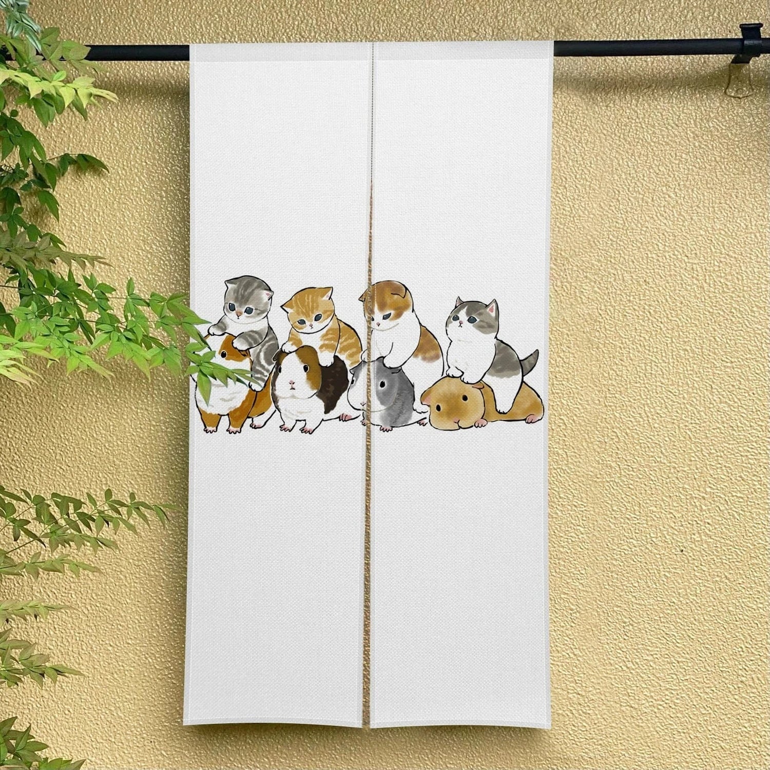 CLX00930 / 120x180cm Rideau Noren Chat Mignon – Demi-Portière Décorative pour Cuisine, Chambre et Entrée