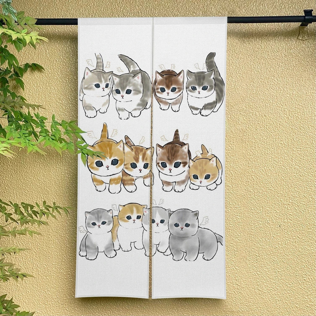 CLX00931 / 80x120cm Rideau Noren Chat Mignon – Demi-Portière Décorative pour Cuisine, Chambre et Entrée