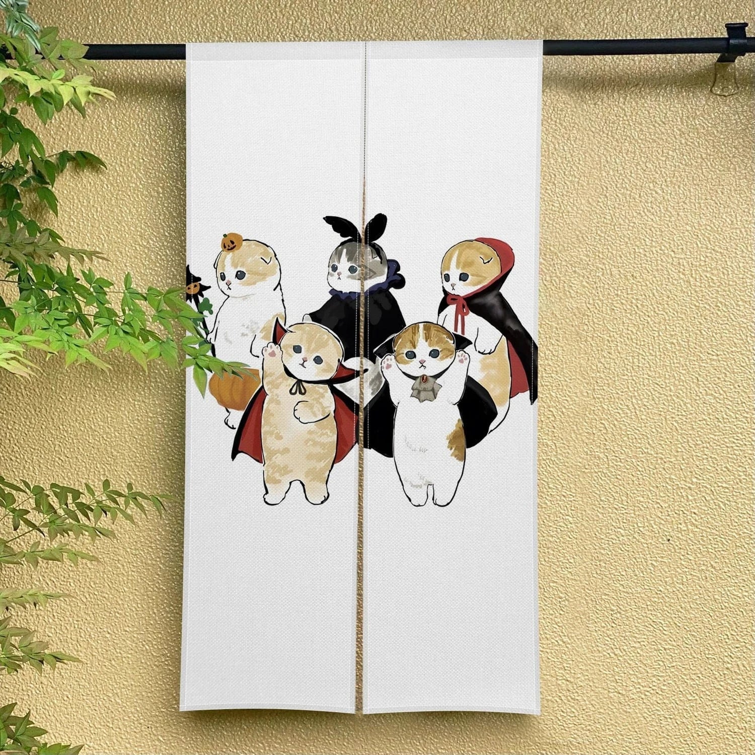 CLX00933 / 90x180cm Rideau Noren Chat Mignon – Demi-Portière Décorative pour Cuisine, Chambre et Entrée
