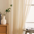 Cream Beige / 140x260cm / Fixed Pleat Voilage Japonais Rustiques – Tulle Transparent à Motif Géométrique Losanges, Pour Déco de Salon (1 Panneau)