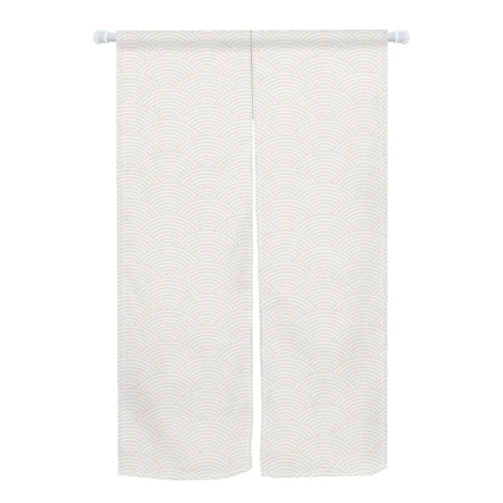CTS00288 / 65x90cm Noren Japonais Beige Motif Vague – Rideau de Porte Court, Séparateur de Pièce, Entrée Salon & Salle de Bain