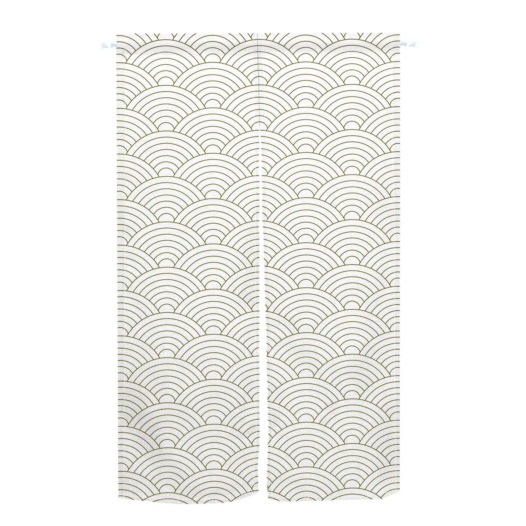 CTS01981 / 65x90cm Noren Japonais Beige Motif Vague – Rideau de Porte Court, Séparateur de Pièce, Entrée Salon & Salle de Bain