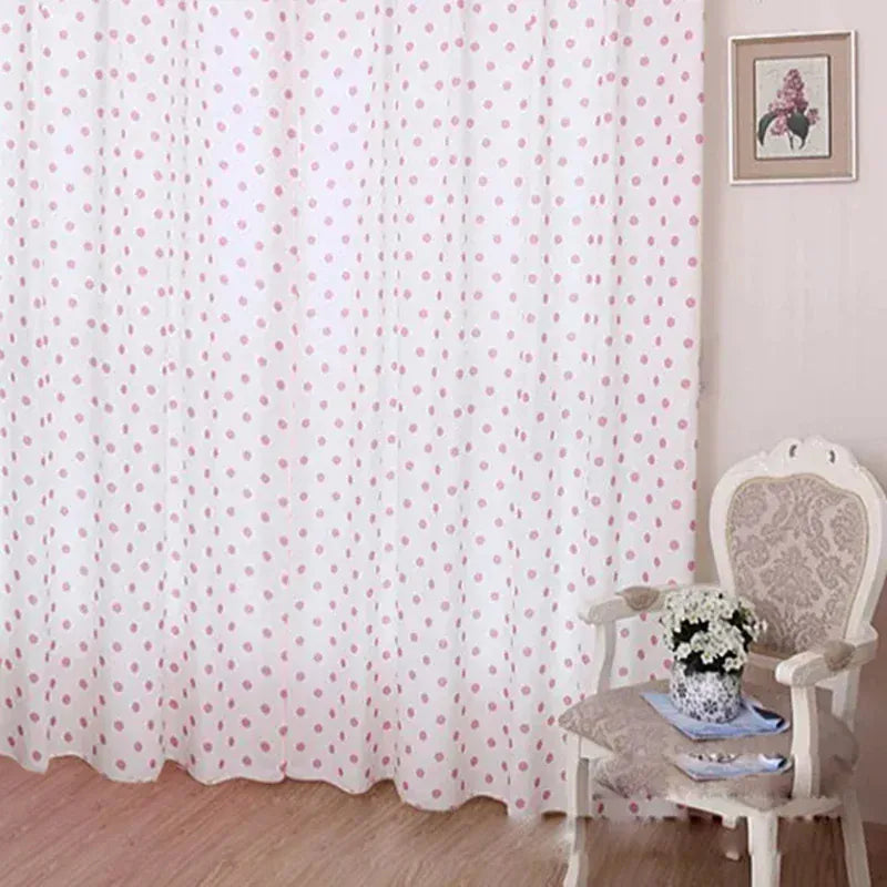 Curtain Cloth 02 / W150 x H240cm / Grommet Top Rideaux à Petits Pois – Style Coréen Doux, Semi-Occultants, Chambre Fille ou Enfant, Tulle Aéré