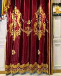 Curtain / W150cmxH250cm 1PC / Grommet Top(Rings) Tenture Palais Élégante – Drapés Velours Rouge Occultants et Isolants pour Pièce de Vie Haut de Gamme