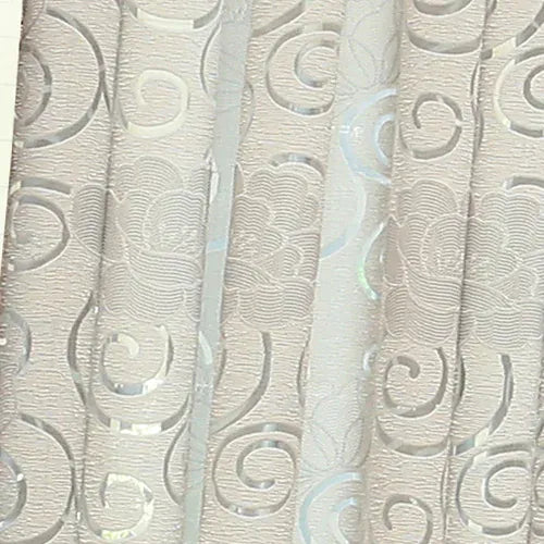 Double white / W132xL243cm 1pc / Grommet Top Rideaux Courts Jacquard Fleuris – Semi-Occultants Modernes, Prêts à Poser pour Cuisine ou Salon