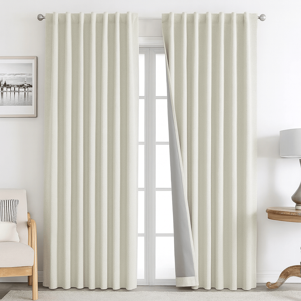 Drapés Haut de Gamme – Rideaux Unis 100% Occultants, Grande Hauteur pour Fenêtres