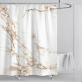 Golden marble / W210xH180cm Rideau de Douche Luxe – Motif Marbre Uni Gris et Or Abstrait, Tissu Étanche Lavable 180x180 cm