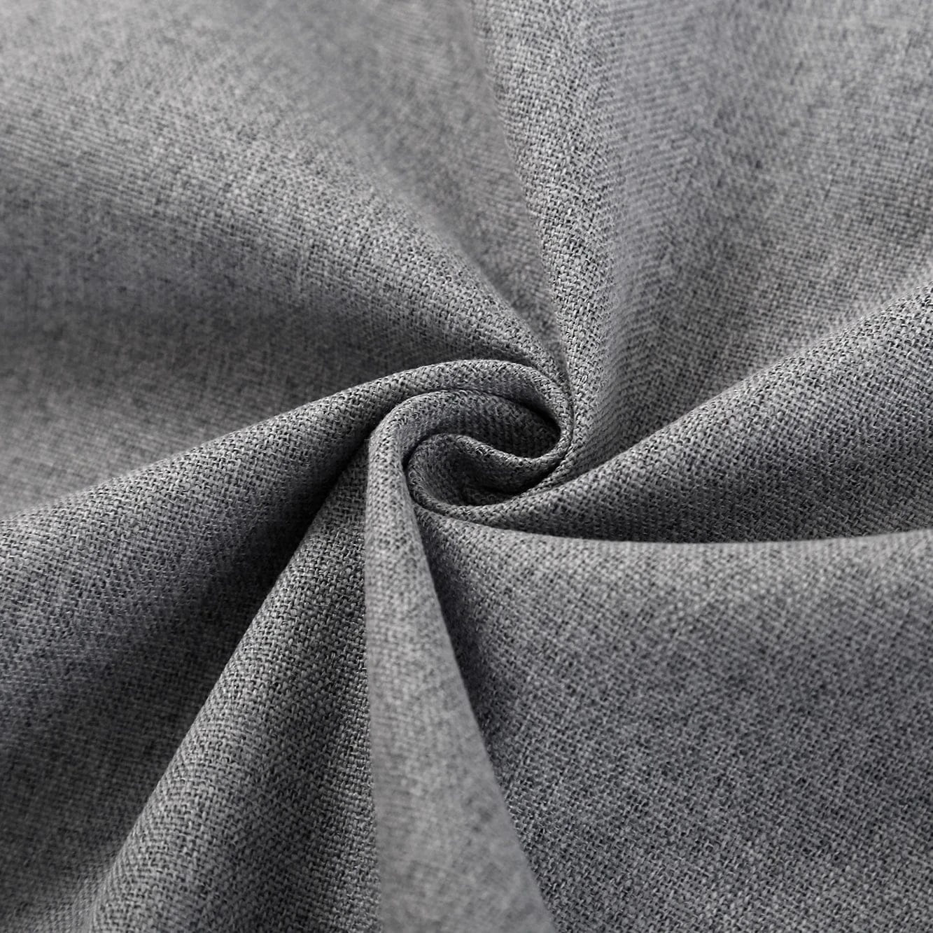 Gray / W100cmxH130cm 1piece / Rings-Grommet Top Rideaux Occultants Luxe 310 cm – Tissu Effet Lin, Style Moderne pour Salon ou Chambre