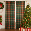 green / 140X200Cm Rideau de Noël Vert à Carreaux – Style Vintage Tissé, Tissu Teint Fil 160g, Déco Festive pour Salon, Cuisine ou Balcon