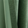Green / W80x130cm 1PC / Metal Grommet Top Rideaux Occultants Luxe en Coton Lin – Tissu Épais Sur Mesure 310 cm, Élégance Naturelle pour Salon & Chambre