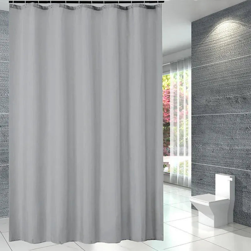 Grey 1PC Rideau de Douche Étanche PEVA – Design Uni avec Plis Vagues, Anti-Moisissures et Crochets Inclus