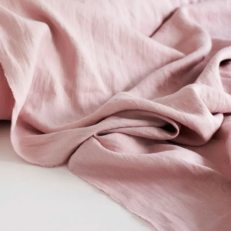 Grey pink / W138xH180cm / Rod Pocket Style1 Rideaux en Lin 100% Naturel – Voilage Filtrant pour Salon, Chambre, Cuisine ou Chambre d’Enfant