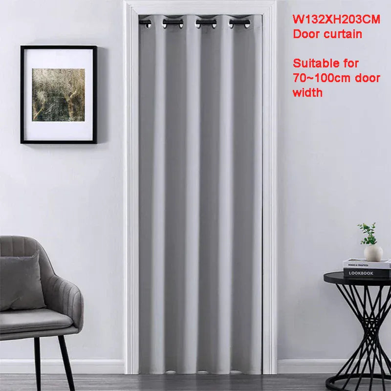 greyA W132XH203 Rideau de Porte Blanc Pur – Occultant Haut de Gamme, Sans Perçage, Intimité Chambre