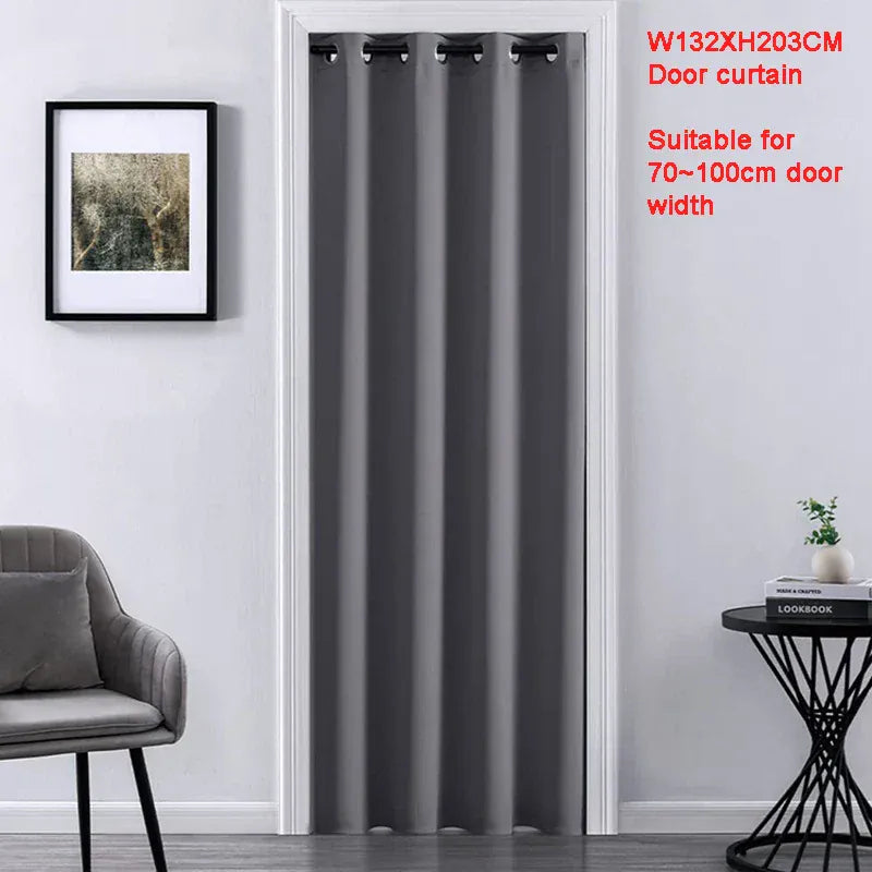 greyB W132XH203 Rideau de Porte Blanc Pur – Occultant Haut de Gamme, Sans Perçage, Intimité Chambre