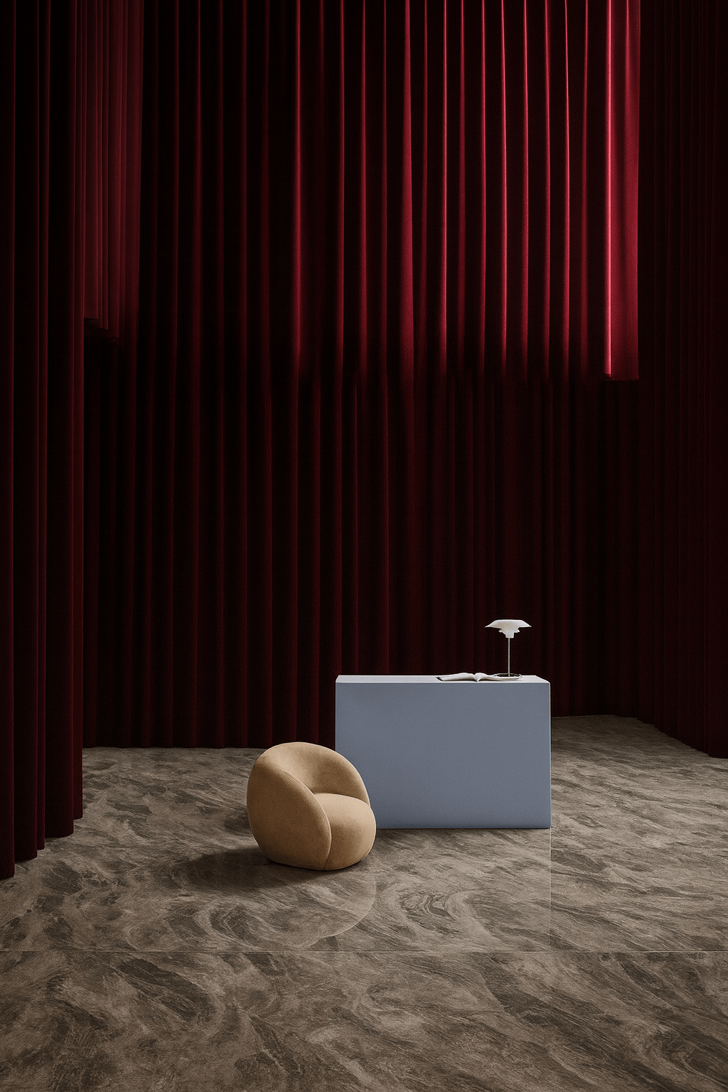 Habillage de Fenêtres Raffiné – Rideaux Velours Texturés Bourgogne, Ambiance Théâtrale