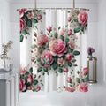 hxx-250617001650 / W180xH180cm Rideau de Douche Imprimé Fleurs – Motif Roses & Marguerites, Étanche et Élégant pour Salle de Bain