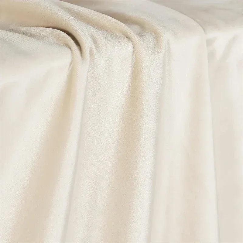 Ivory White / 1 PC W132cm x H180cm / Grommet Top(Rings) Tenture Haut de Gamme – Drapés en Velours Bleu Décoratifs Semi-Blackout Style Moderne