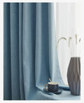 Lake Blue / W400cmxH250cm 1PC / Grommet Top Rideaux Occultants Épaissis 2025 – Tissu Crème Style Français, Coton Lin, Pour Salon ou Chambre