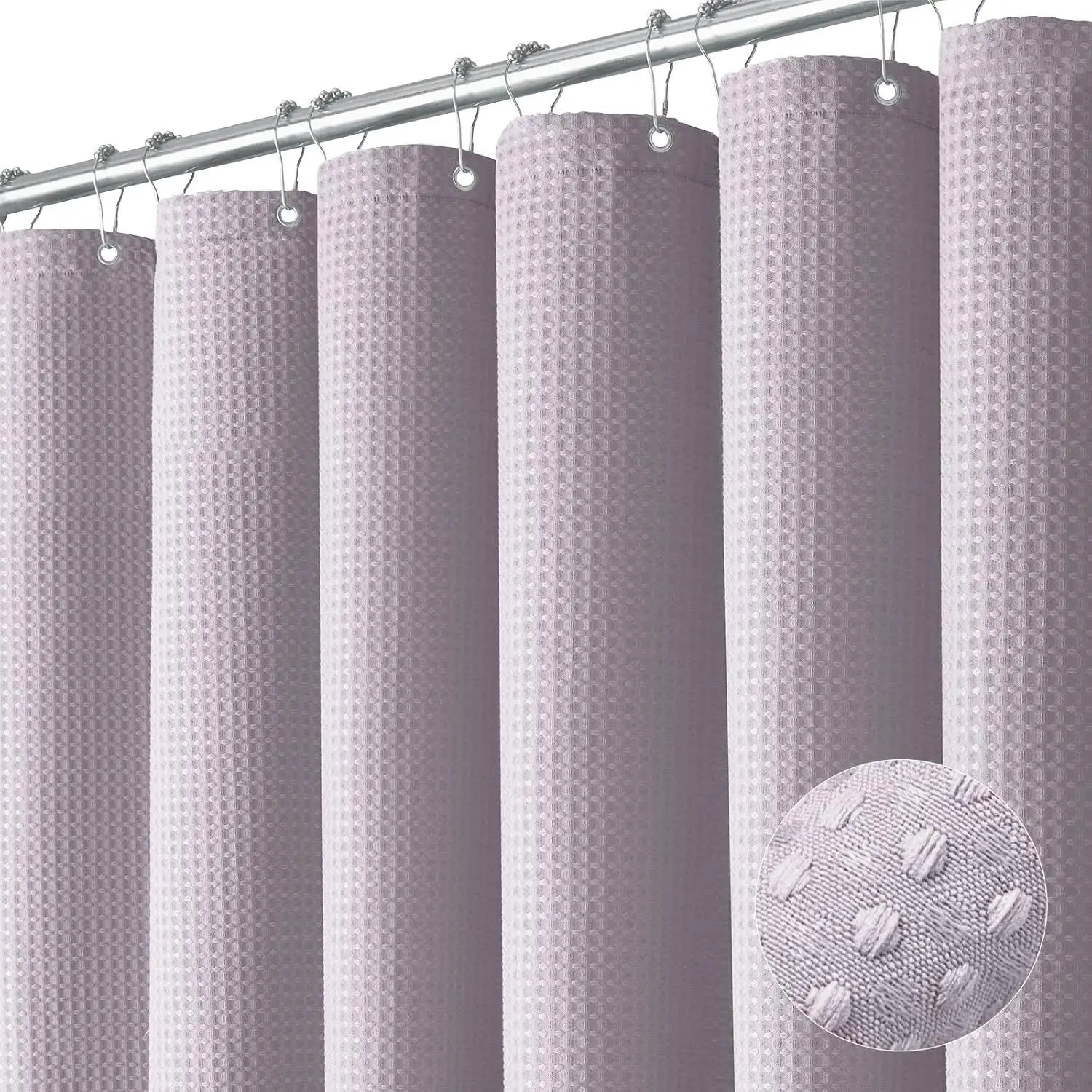 Lavender / 150x180cm Rideau de Douche Gaufré – Polyester Waterproof Anti-Moisissure, Style Hôtel Élégant