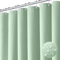 Light Green- / 150-180cm Rideau de Douche Étanche Uni – Texture Gaufrée Waffle en Polyester Anti-Moisissures avec Crochets
