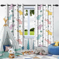 LJY07865 / 53x137cm 2pcs / Grommet Top Rideaux Thème Animalier pour Enfants – Motifs Ludiques, Blackout, Fenêtre Chambre