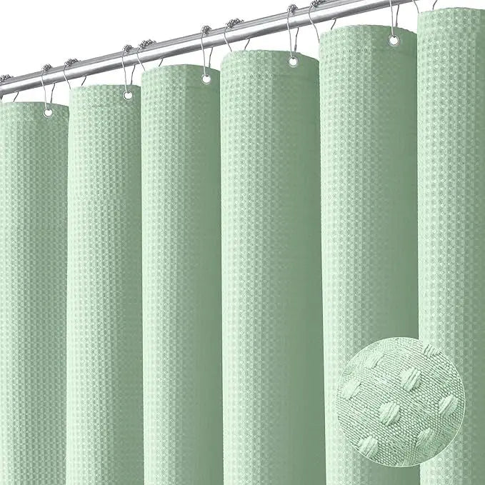 Mint Green / 90x180cm Rideau de Douche Gaufré – Polyester Waterproof Anti-Moisissure, Style Hôtel Élégant