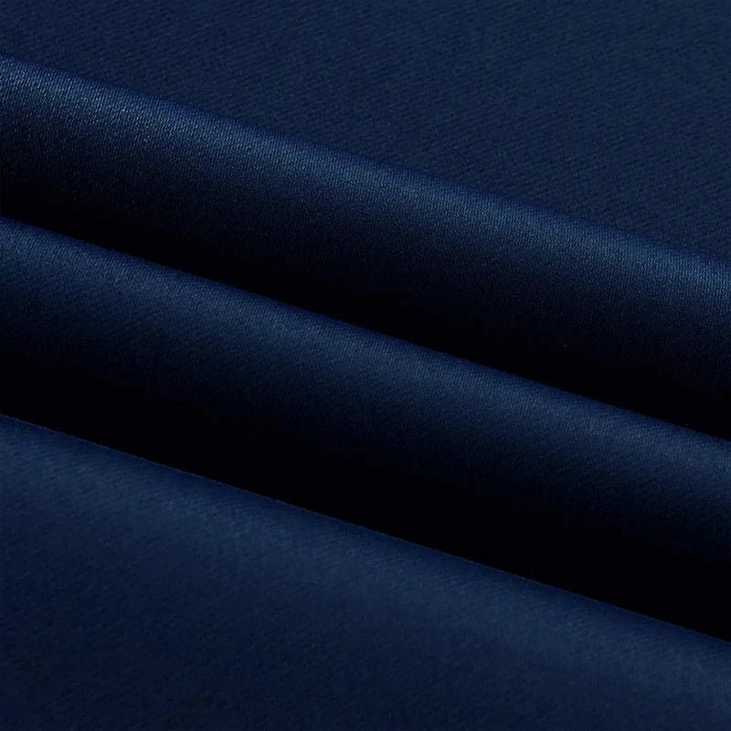 Navy Blue 1piece / W250xL160cm 1piece / Grommet Top(Rings) Rideau Court Occultant Doublure Bleu – Drapé Uni Élégant pour Salon, Chambre ou Baie Vitrée