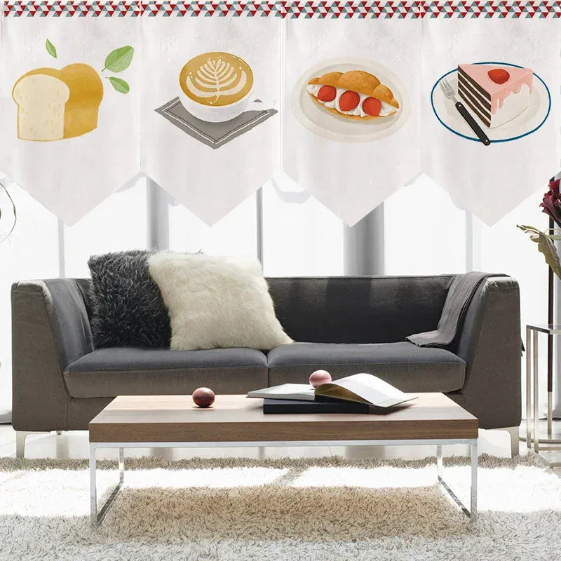 Noren Moderne – Rideau Court de Cuisine, Motif Triangle Nordique, Déco Restaurant