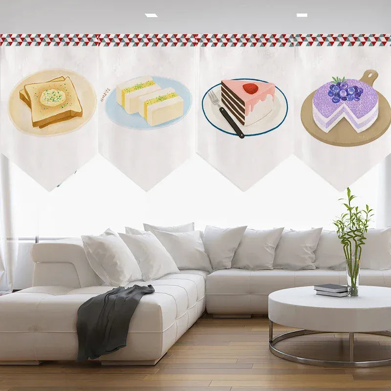 Noren Moderne – Rideau Court de Cuisine, Motif Triangle Nordique, Déco Restaurant