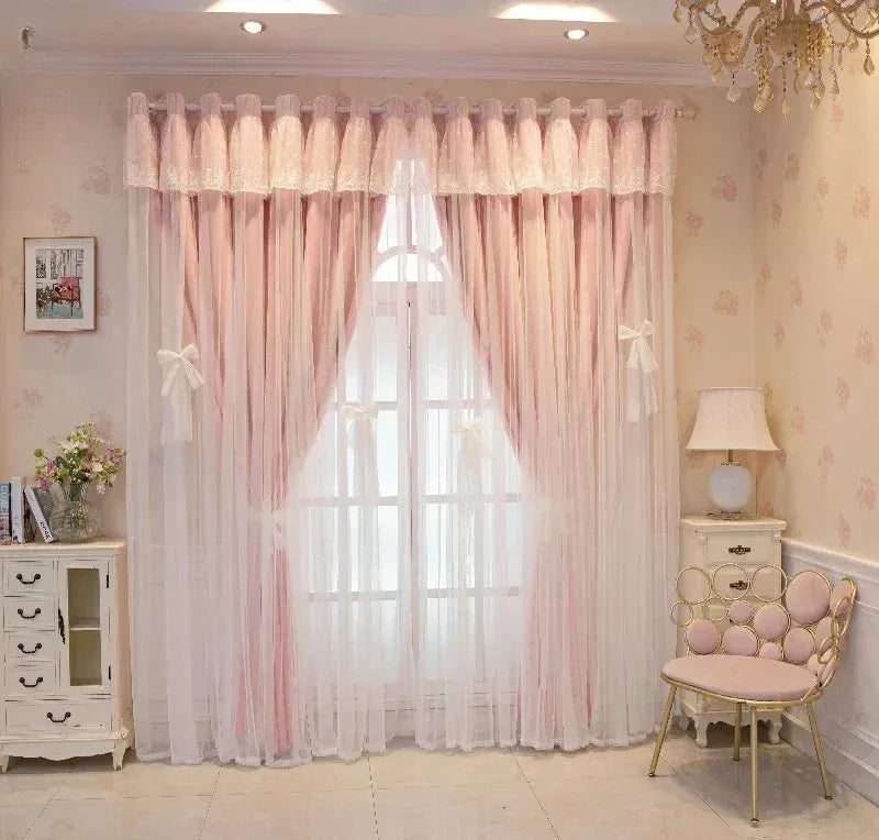 Powder / W100cmxH250cm  1PC / Grommet Top Rideaux Princesse Crème Double Épaisseur – Occultants, Isolants Thermiques, Chambre Fille ou Salon