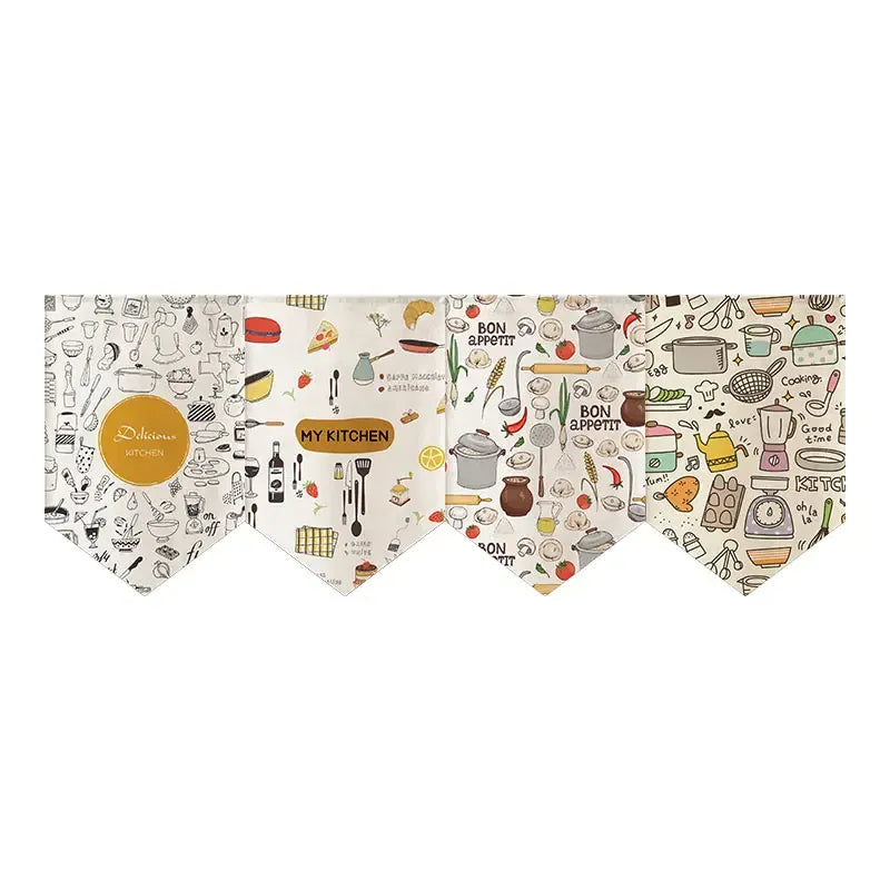 Rideau Court Nordique à Triangles – Demi Rideau Style Noren pour Cuisine, Chambre, Café ou Boutique