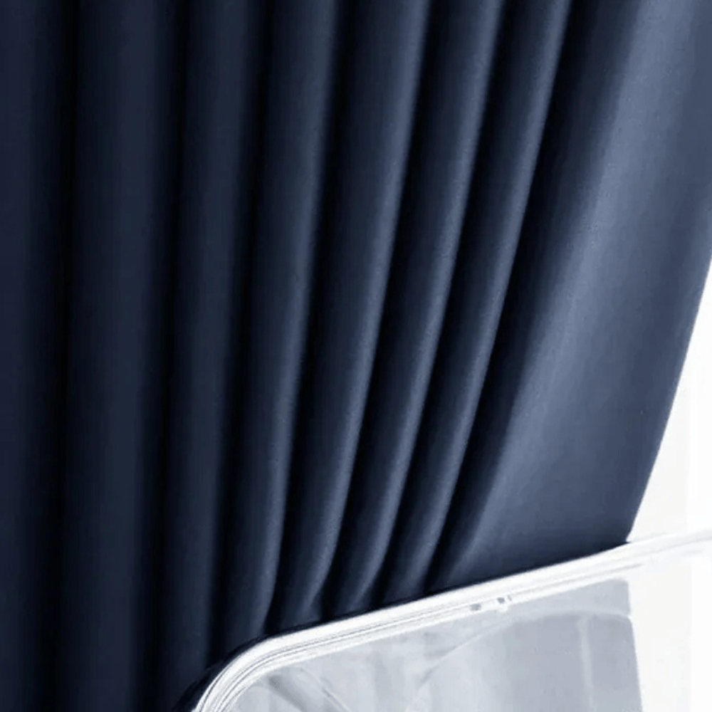 Rideau Court Occultant Doublure Bleu – Drapé Uni Élégant pour Salon, Chambre ou Baie Vitrée