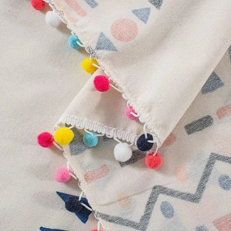 Rideau Court Rustiques – Cantonnière Géométrique pour Petite Fenêtre, Cuisine ou Café, Déco Printemps Été