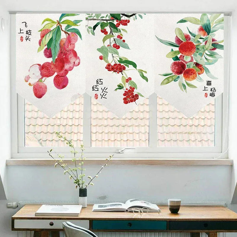 Rideau Court Style Chinois – Noren de Cuisine, Demi-Tenture pour Porte ou Restaurant Izakaya