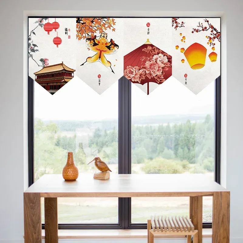 Rideau Court Style Chinois – Noren de Cuisine, Demi-Tenture pour Porte ou Restaurant Izakaya