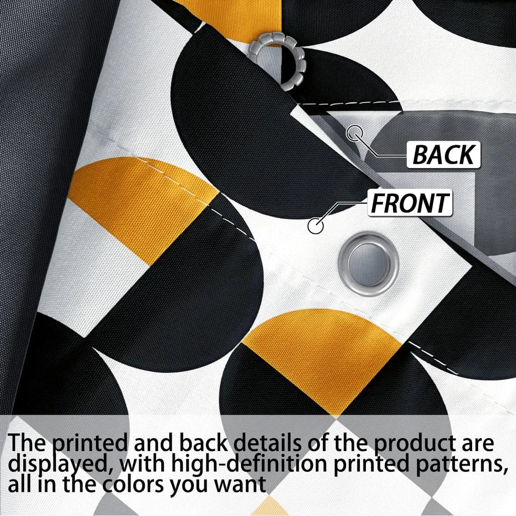 Rideau de Douche Étanche à Motifs Géométriques – Multi-tailles avec Crochets Inclus, Installation Facile