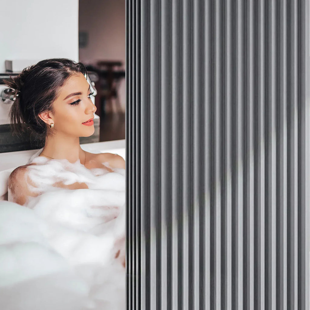 Rideau de Douche Magnétique – Imperméable, Pliable avec 14 Crochets, Cloison Intime Salle de Bain
