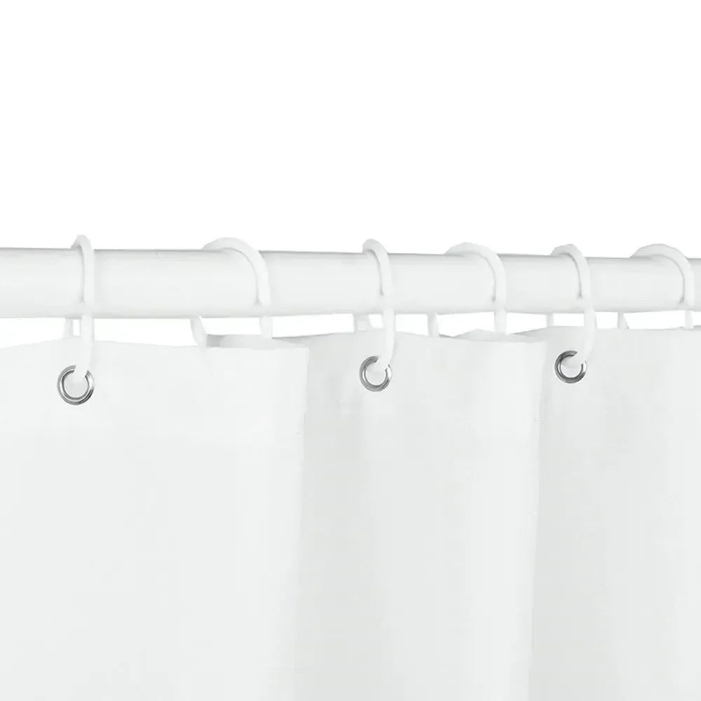 Rideau de Douche Noir Uni – Moderne et Imperméable, Multi-Tailles avec 12 Crochets Inclus